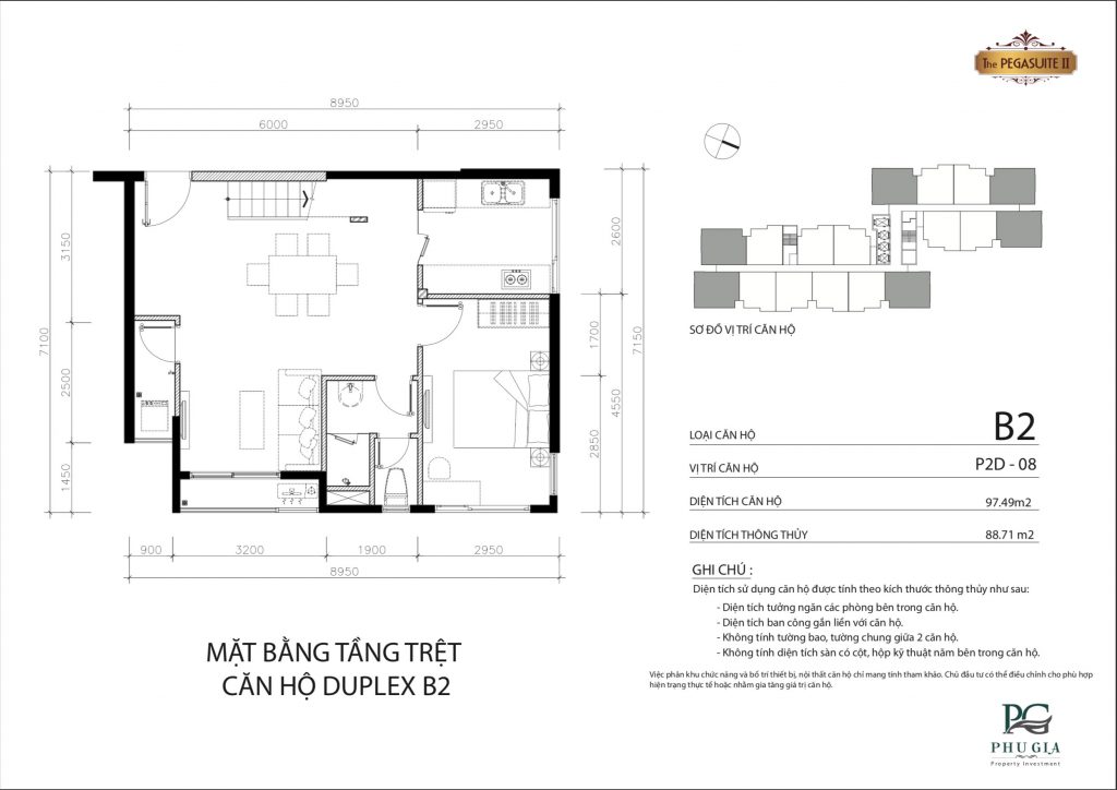 Mặt bằng căn hộ The Pegasuite 2