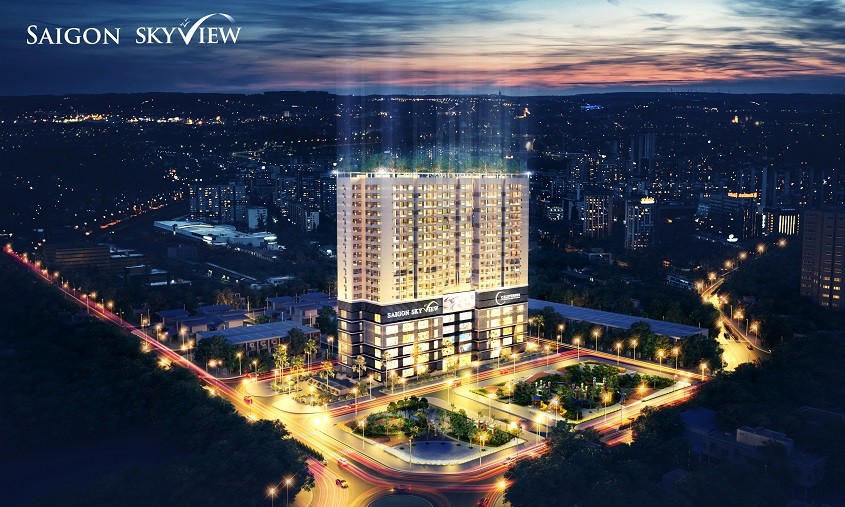 Phối cảnh căn hộ saigon skyview ban đêm Phối cảnh căn hộ saigon skyview ban đêm