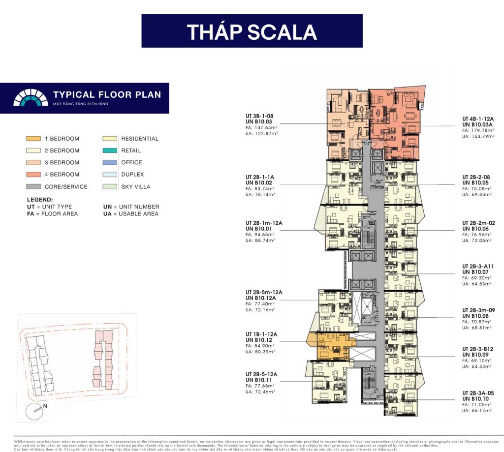 Mặt bằng tháp Scala Căn hộ The Metropole Thủ Thiêm