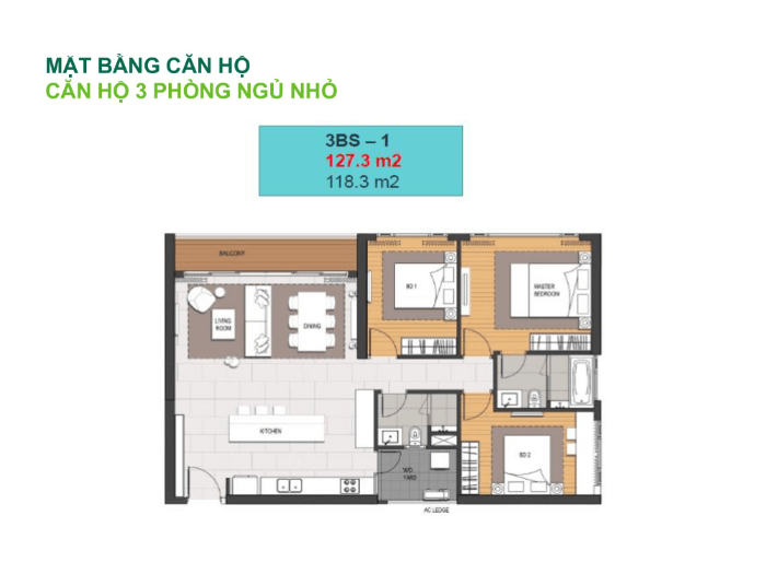 Căn hộ Empire City 3 phòng ngủ Thiết kế căn hộ 3 phòng ngủ căn hộ chung cư Empire City Thủ Thiêm quận 2