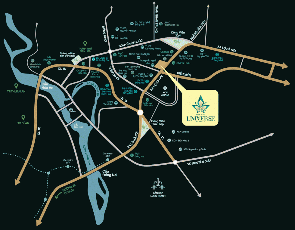 vị trí Biên Hòa Universe Complex