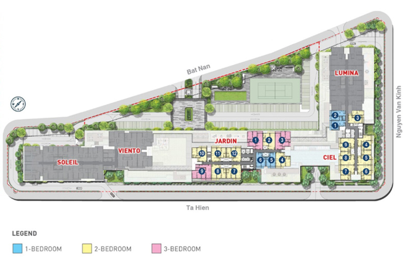 Mặt bằng dự án One Verandah quận 2