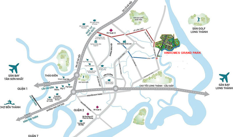 Vị trí nhà phố The Manhattan Glory