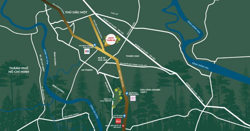 Vị trí dự án căn hộ chung cư Lavita Thuận An Bình Dương
