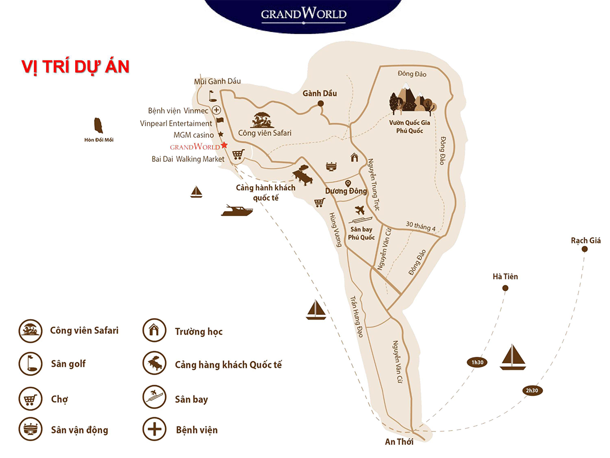 Vị trí dự án Grand World Phú Quốc