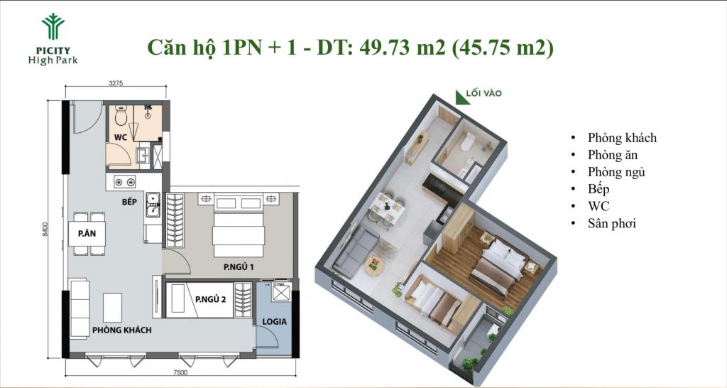 Thiết kế căn hộ Pi city High Park