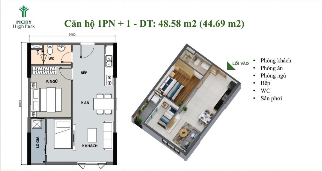 Thiết kế căn hộ Pi city High Park quận 12