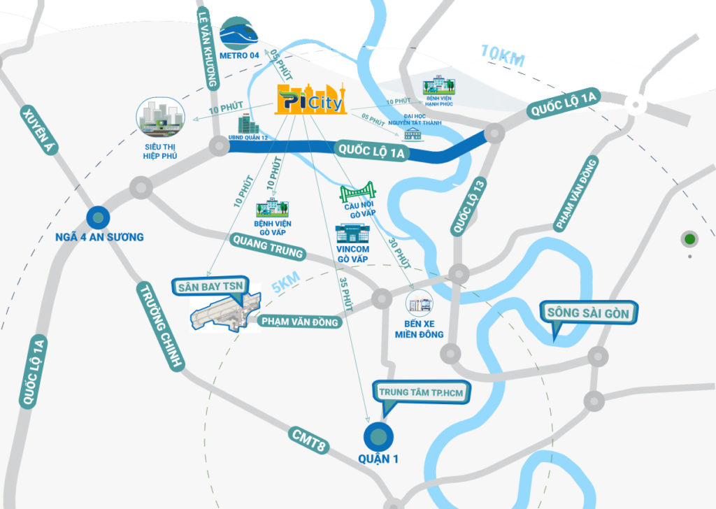 Vị trí Pi city High Park quận 12