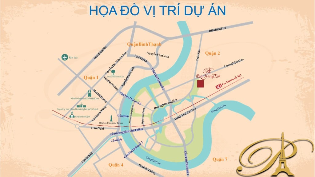 Địa chỉ dự án Paris Hoàng Kim Khởi Thành Quận 2