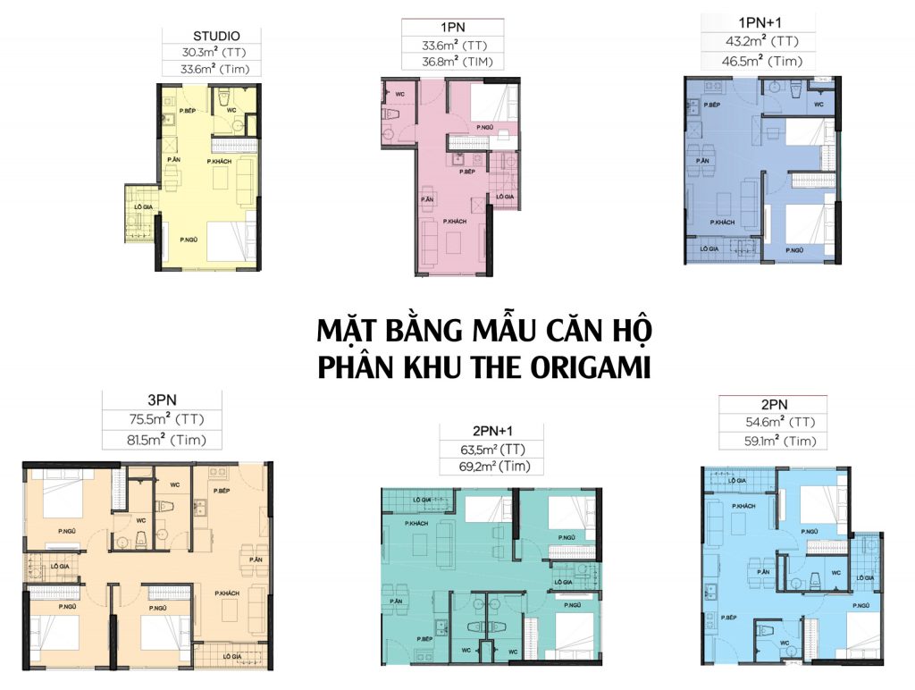 Mặt bằng căn hộ Origami Vinhomes