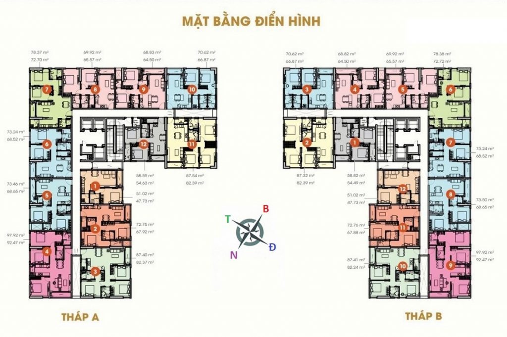 Mặt bằng căn hộ chung cư Central Premium