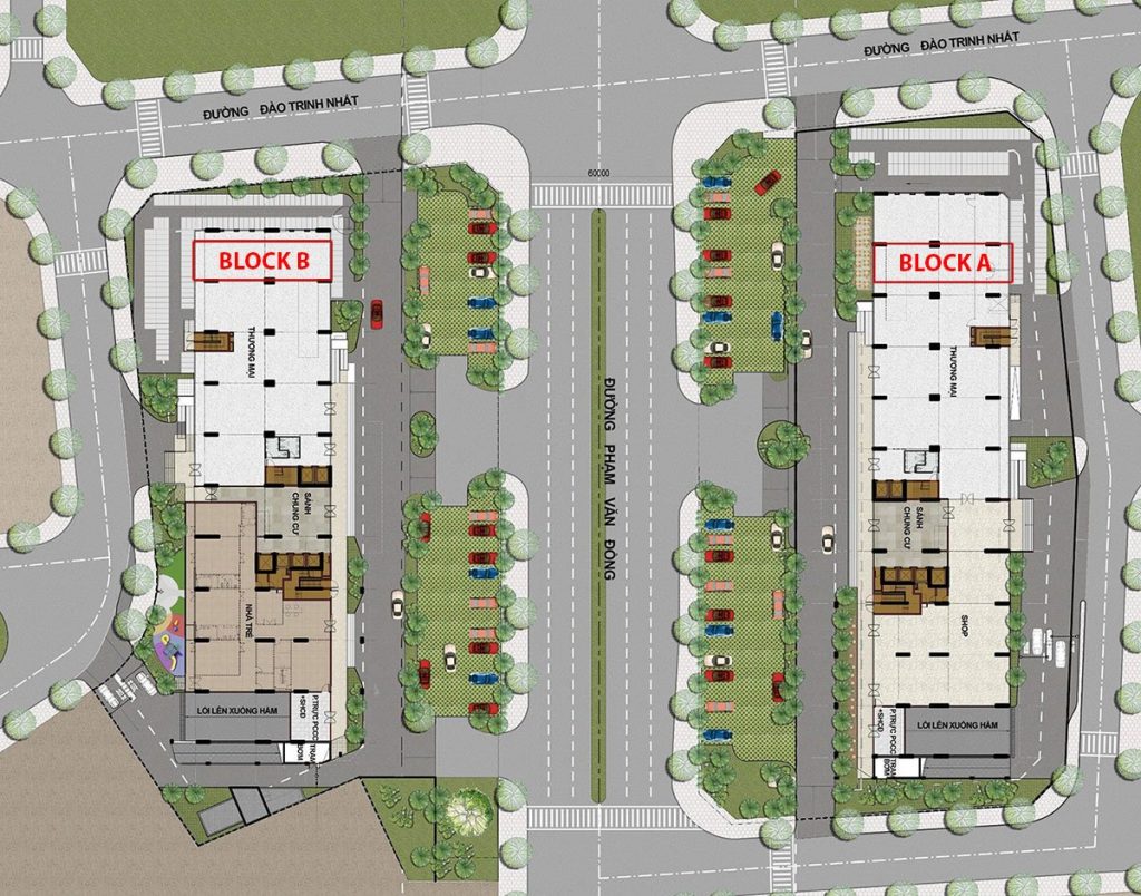 Mặt bằng căn hộ chung cư Flora Novia quận thủ đức