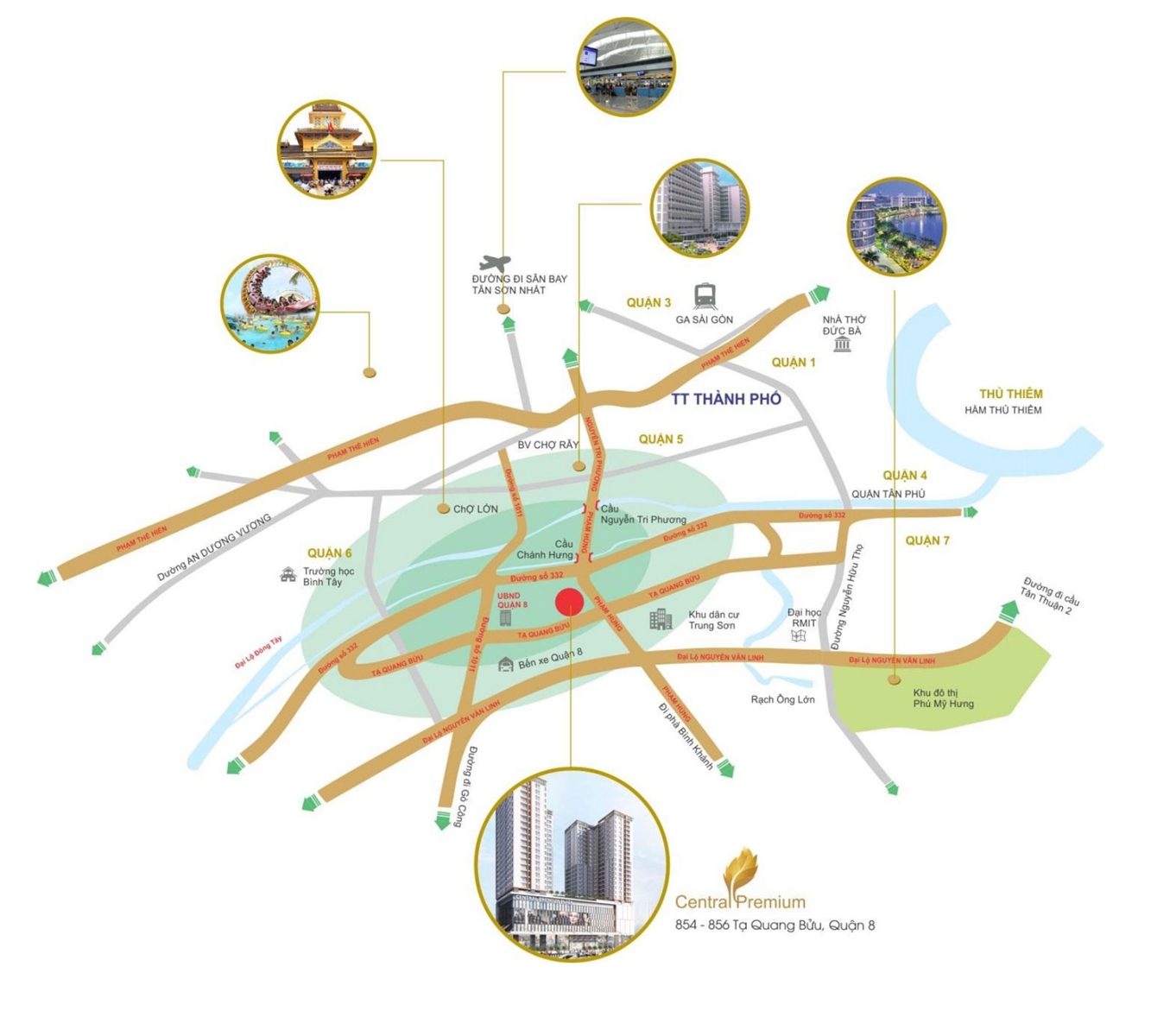 Vị trí căn hộ chung cư Central Premium