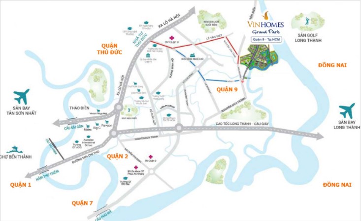 Vị trí phân khu The Rainbow Vinhomes Grand Park