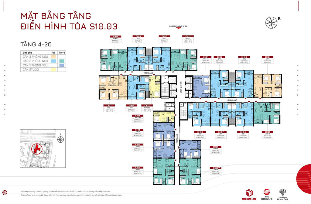 Mặt bằng căn hộ The Origami Vinhomes Grand Park quận 9
