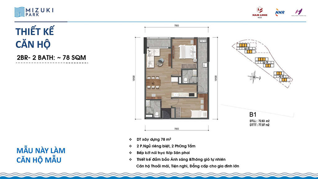 Thiết kế căn hộ chung cư Mizuki Park giai đoạn 2