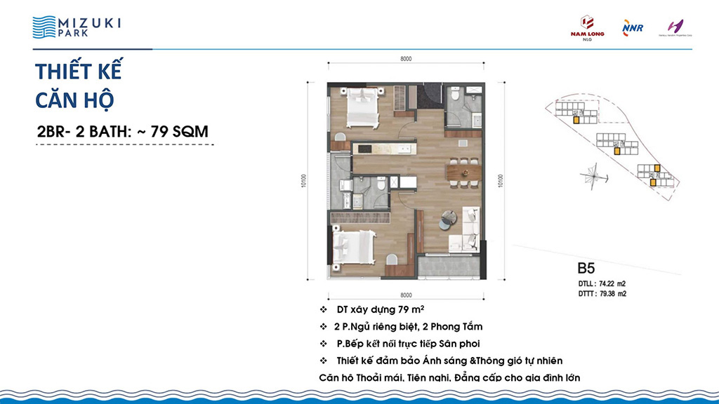 Thiết kế căn hộ chung cư Mizuki Park giai đoạn 2