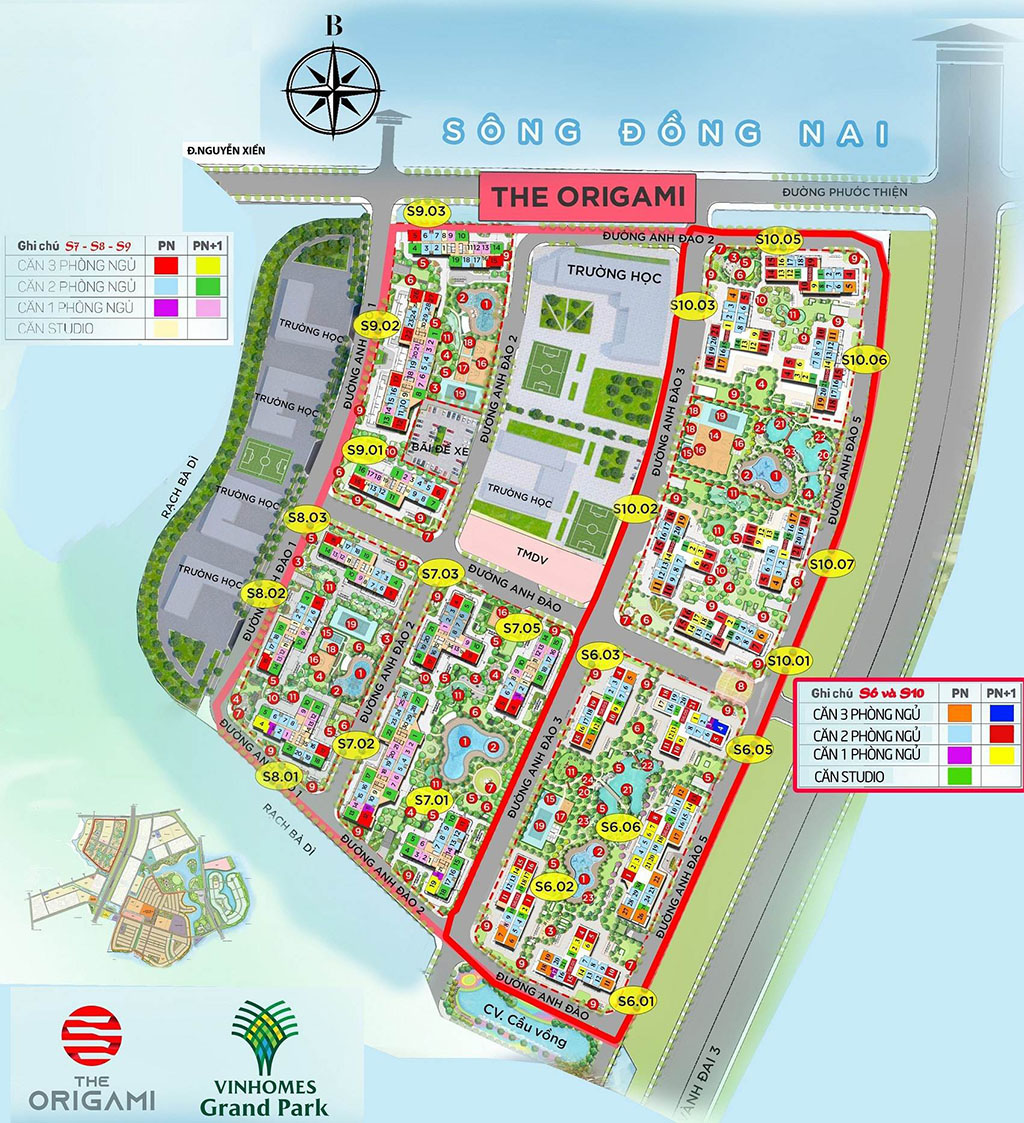 Mặt bằng phân khu The Origami Vinhomes quận 9