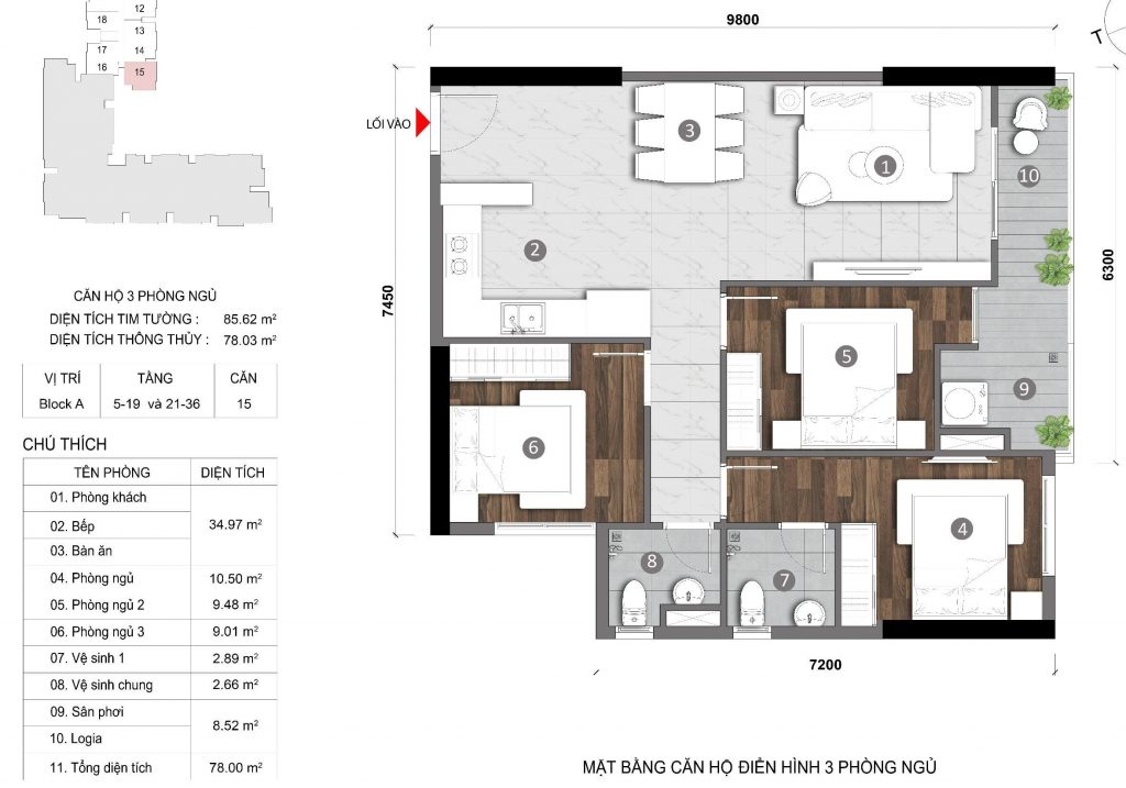 thiết kế căn hộ Opal Skyline Bình Dương