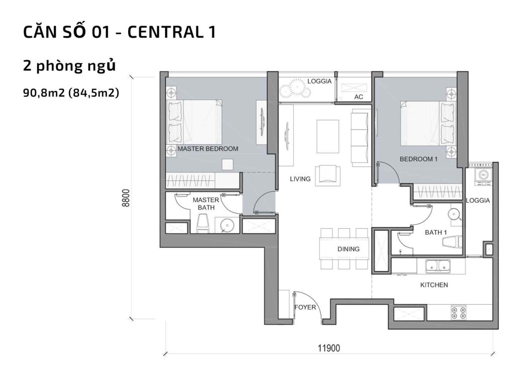 Thiết kế căn hộ Vinhomes Central Park Tân Cảng