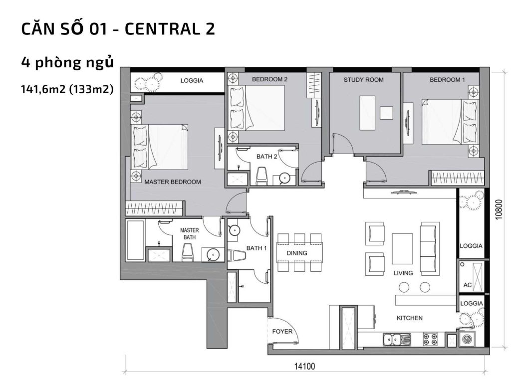 Thiết kế căn hộ The Central Vinhomes Central Park Tân Cảng