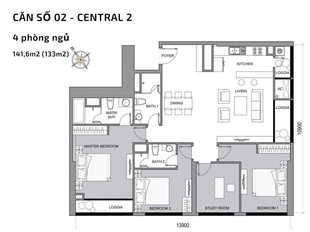 Thiết kế căn hộ The Central Vinhomes Central Park Tân Cảng