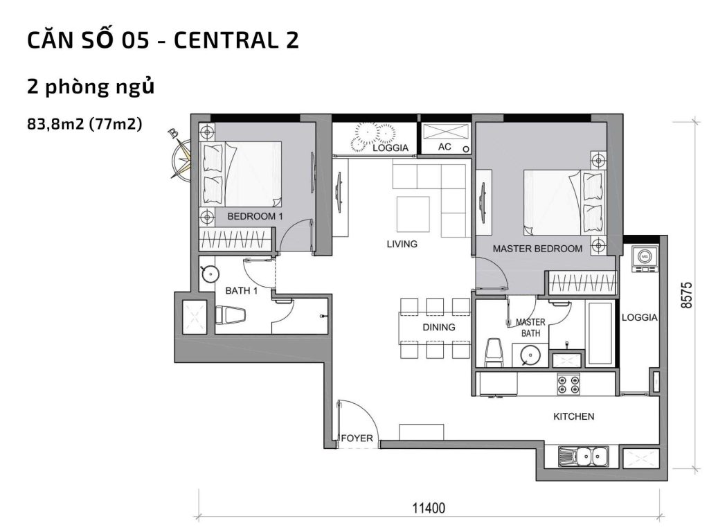 Thiết kế căn hộ The Central Vinhomes Central Park Tân Cảng