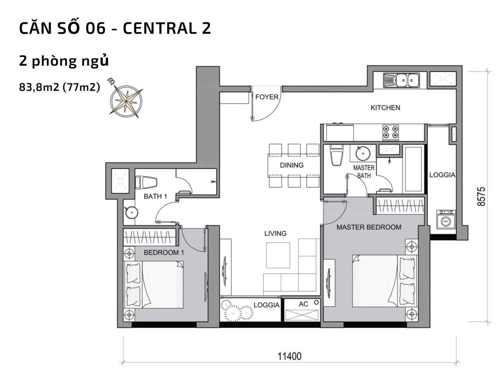 Thiết kế căn hộ The Central Vinhomes Central Park Tân Cảng