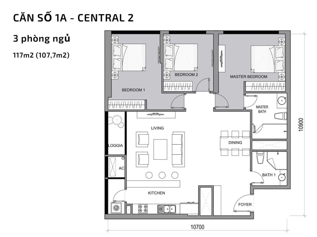 Thiết kế căn hộ The Central Vinhomes Central Park Tân Cảng