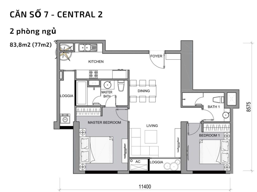 Thiết kế căn hộ The Central Vinhomes Central Park Tân Cảng