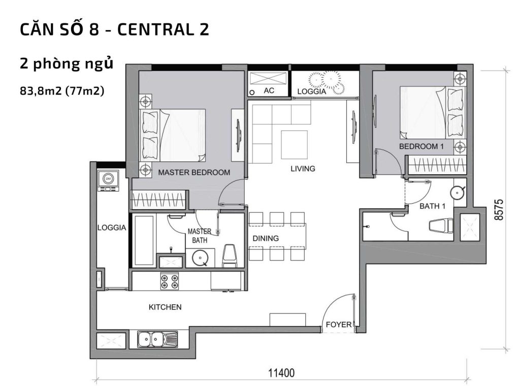 Thiết kế căn hộ The Central Vinhomes Central Park Tân Cảng