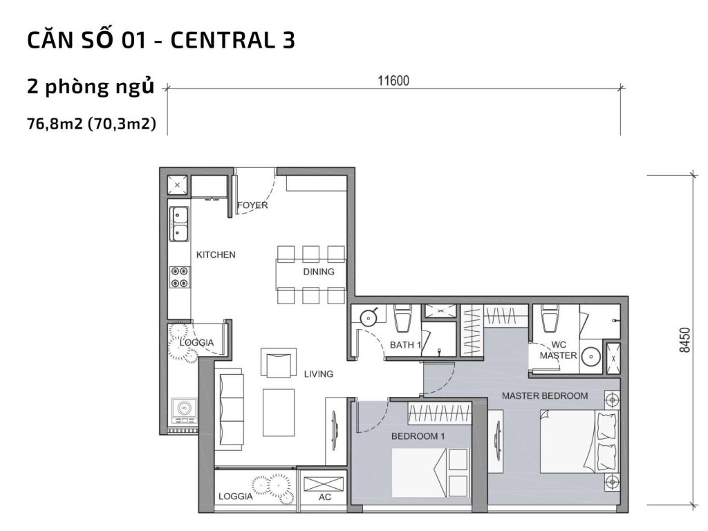 Thiết kế căn hộ The Central Vinhomes Central Park Tân Cảng