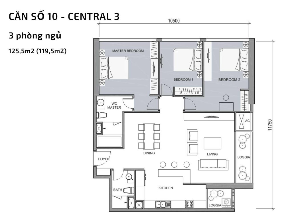 Thiết kế căn hộ The Central Vinhomes Central Park Tân Cảng