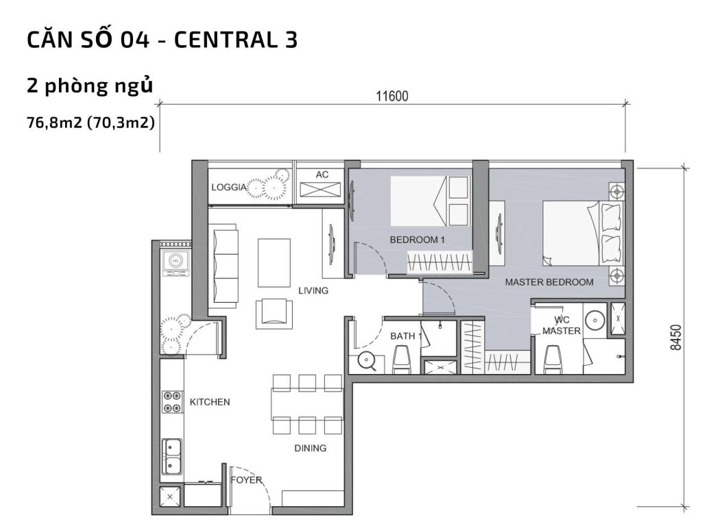Thiết kế căn hộ The Central Vinhomes Central Park Tân Cảng