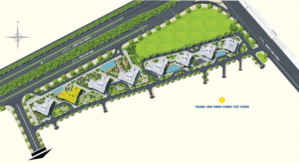 mặt bằng căn hộ chung cư The Sun Avanue quận 2