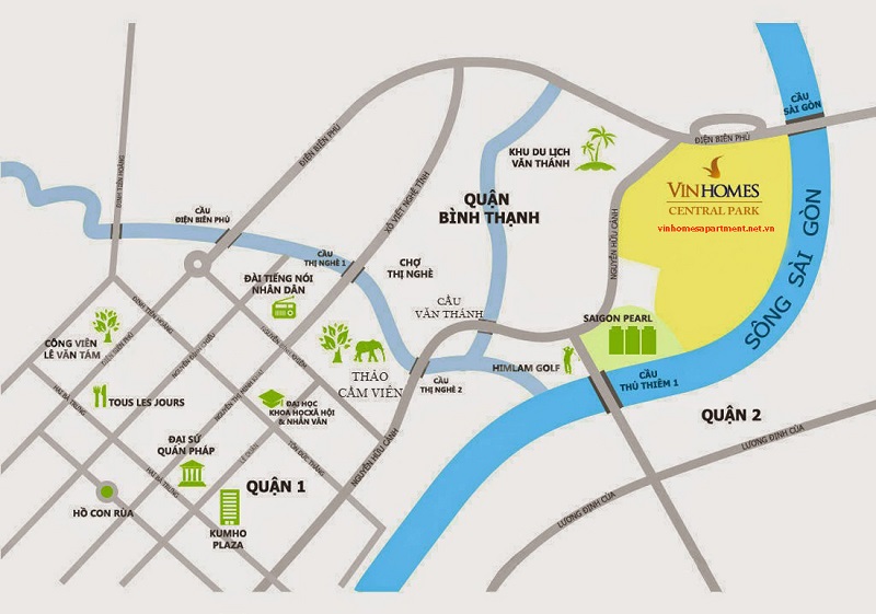 Vị trí căn hộ chung cư Vinhomes Central Park