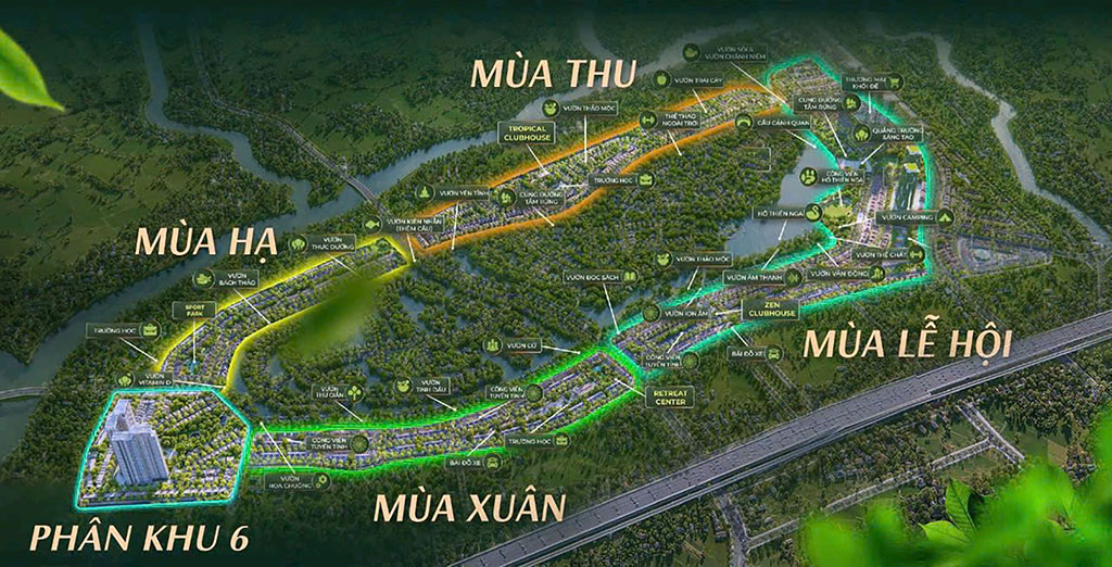 Mặt Bằng Các Phân Khu Eco Retreat Long An