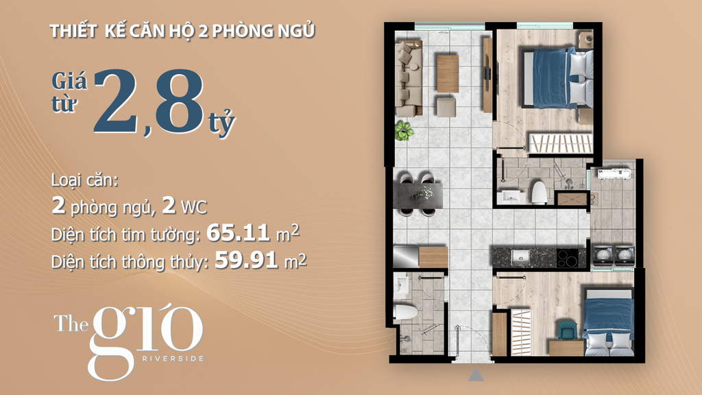 Thiết Kế Căn Hộ The Gió Riverside 1