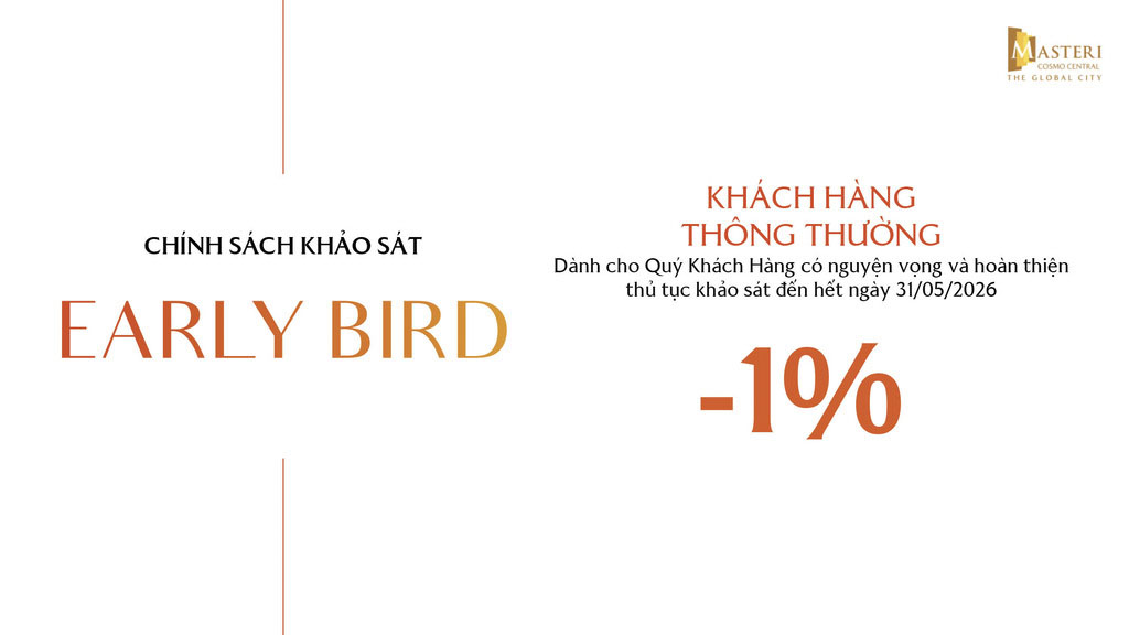 Chính sách bán hàng Early Bird dự án Nexus Zone The Global City