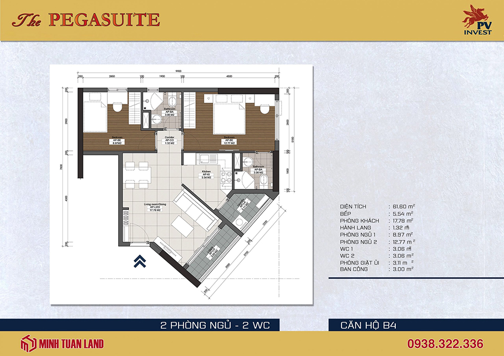 Thiết kế căn hộ The Pegasuite quận 8
