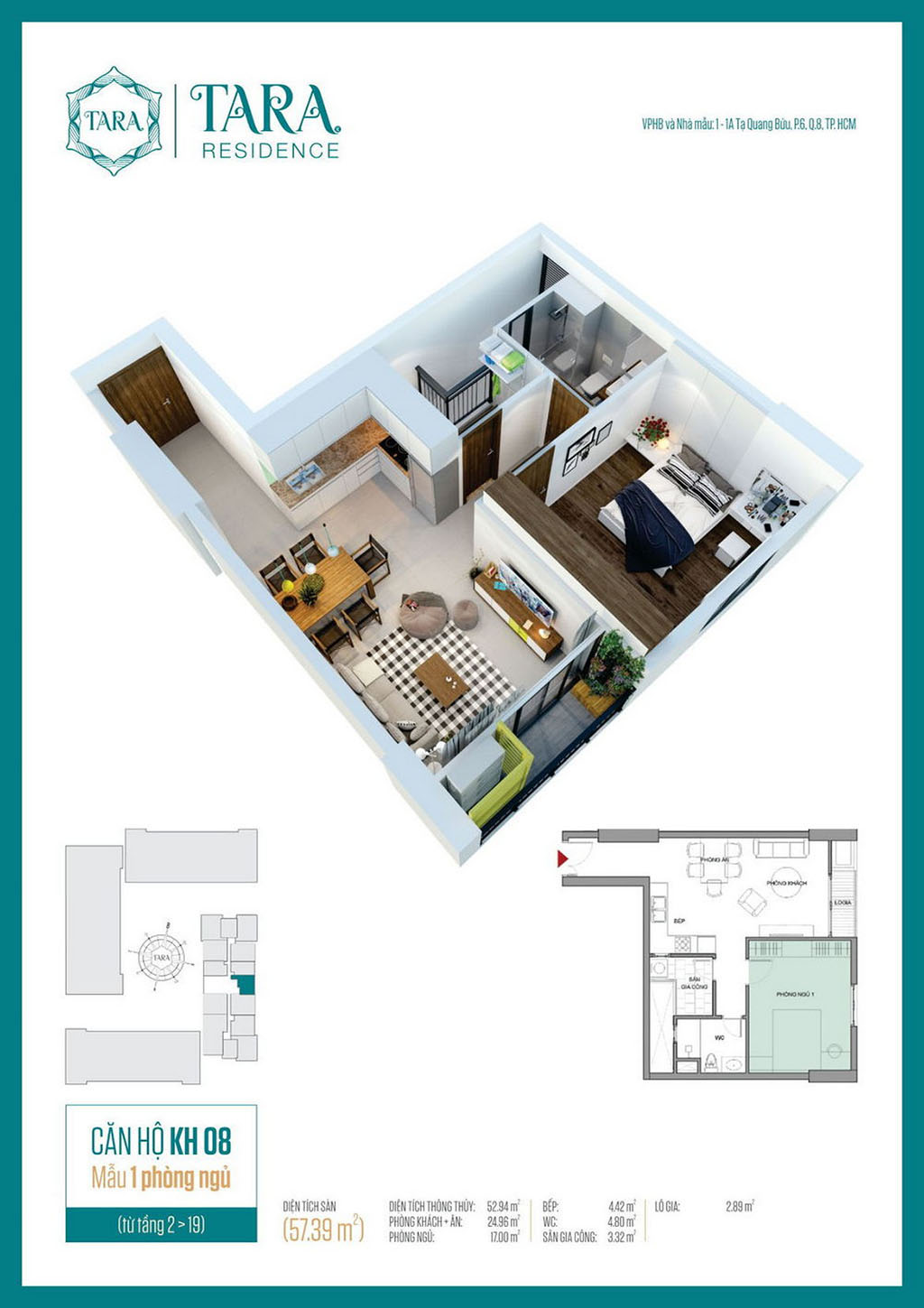 Căn hộ 1pn dự án Tara Residence