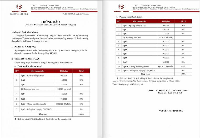 Chính Sách Bán Hàng Ehome Southgate 1