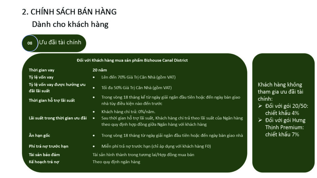 Chính sách bán hàng biệt thự Hải Giang Merry Land