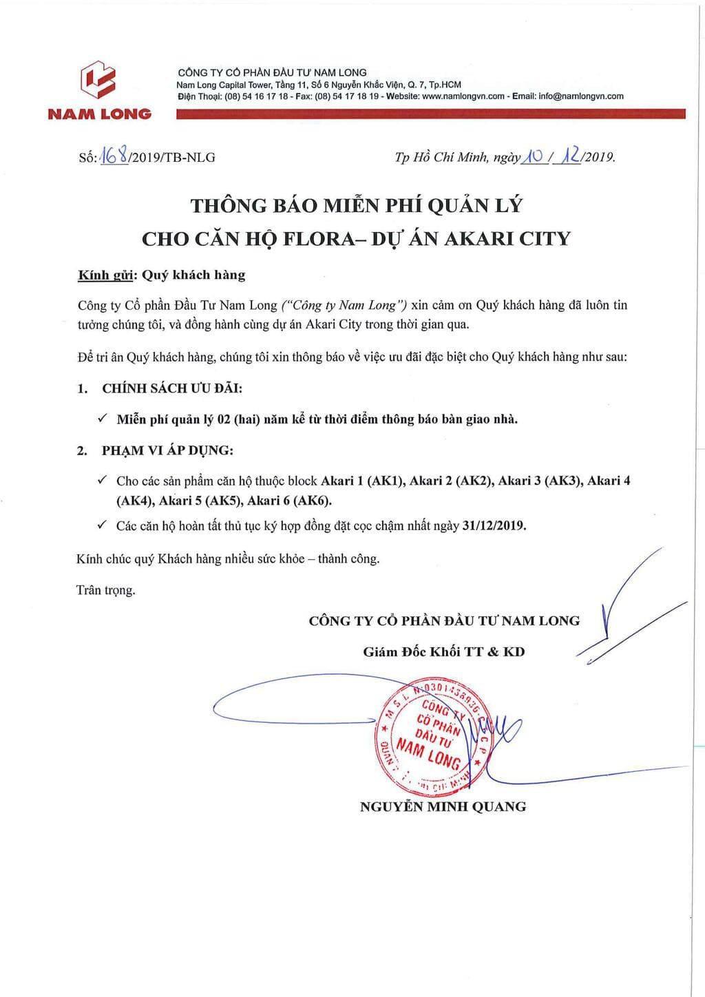 Chính Sách Bán Hàng Akari City Bình Tân