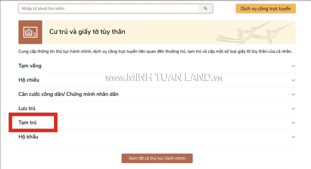 Hướng Dẫn đăng Ký Tạm Trú Online 3