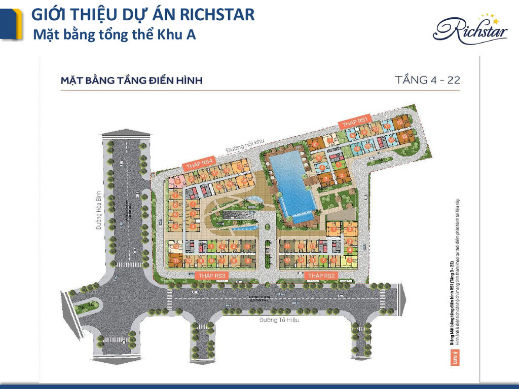 Mặt bằng căn hộ chung cư Richstar khu A