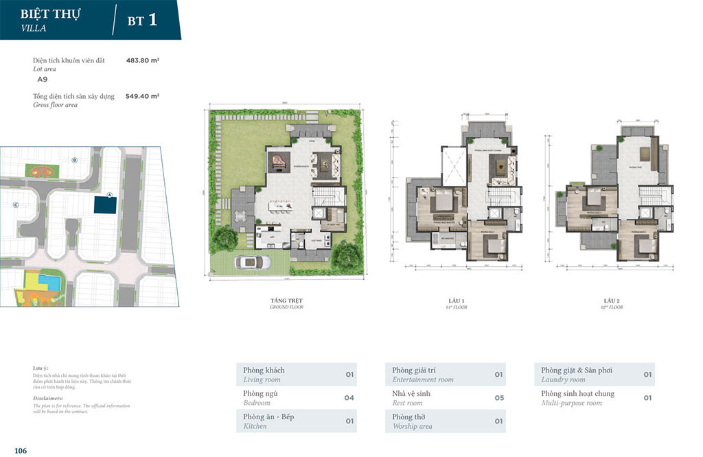 Mặt bằng biệt thự Verosa Park