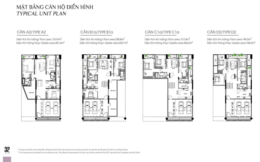 Mặt Bằng Thiết Kế Căn Hộ Sky Linked Villa Celadon City Tân Phú