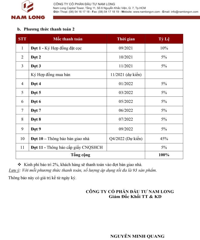 Phương Thức Thanh Toán Ehome Southgate Nam Long 1