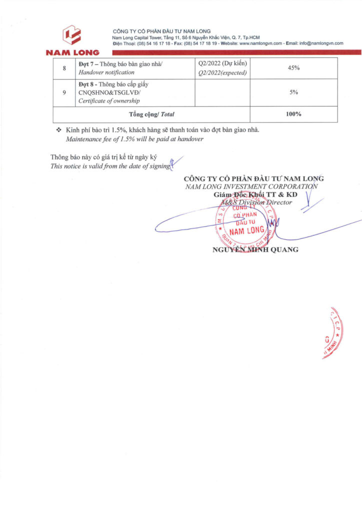 Phương Thức Thanh Toán Biệt Thự Waterpoint Nam Long Long An 2